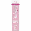 Glitz Pink & Silver Foil Banner Happy 16th Birthday - 9 Feet