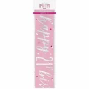 Glitz Pink & Silver Foil Banner Happy 21st Birthday - 9 Feet