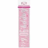 Glitz Pink & Silver Foil Banner Happy 90th Birthday - 9 Feet