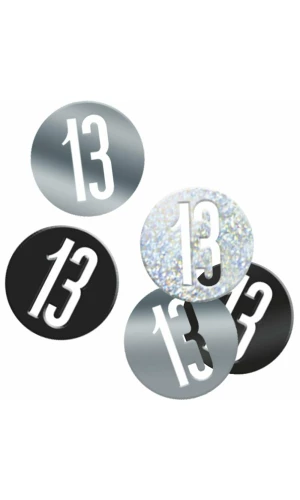 Birthday Black Glitz Number 13 Confetti - .5oz