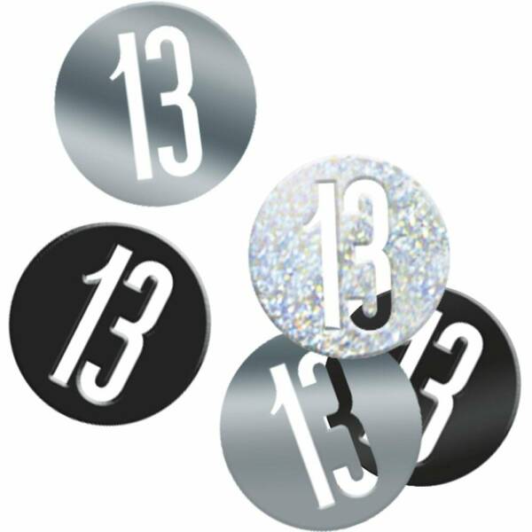 Birthday Black Glitz Number 13 Confetti - .5oz