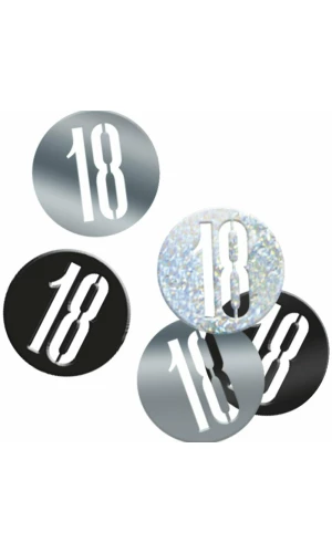 Birthday Black Glitz Number 18 Confetti - .5oz