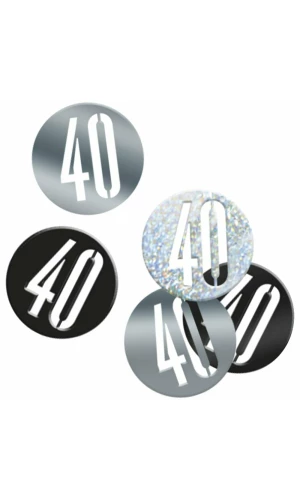 Birthday Black Glitz Number 40 Confetti - .5oz