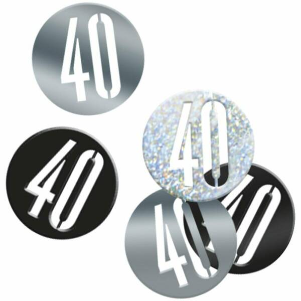 Birthday Black Glitz Number 40 Confetti - .5oz