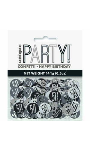 Birthday Black Glitz Number 50 Confetti - .5oz