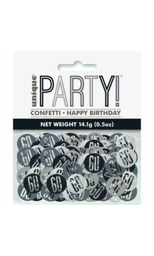 Birthday Black Glitz Number 60 Confetti - .5oz
