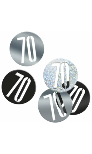 Birthday Black Glitz Number 70 Confetti - .5oz