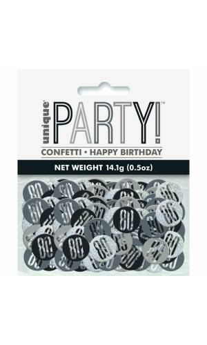 Birthday Black Glitz Number 80 Confetti - .5oz