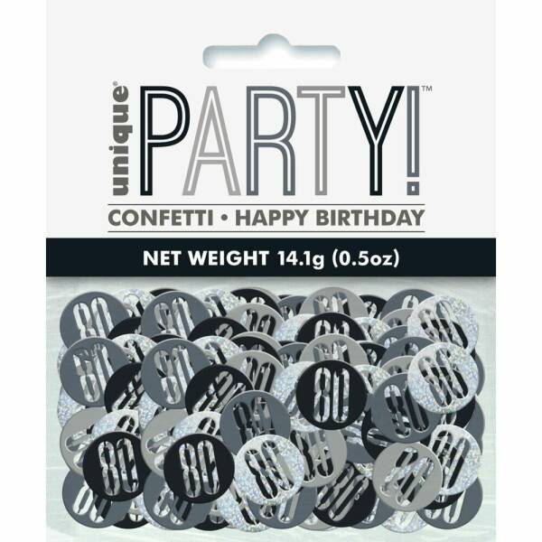 Birthday Black Glitz Number 80 Confetti - .5oz