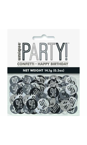 Birthday Black Glitz Number 90 Confetti - .5oz