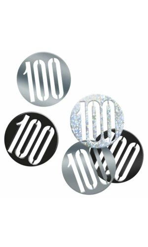 Birthday Black Glitz Number 100 Confetti - .5oz