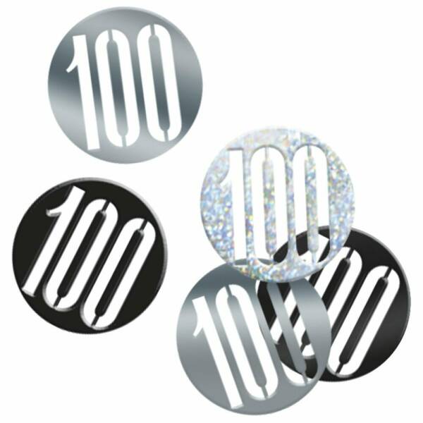 Birthday Black Glitz Number 100 Confetti - .5oz