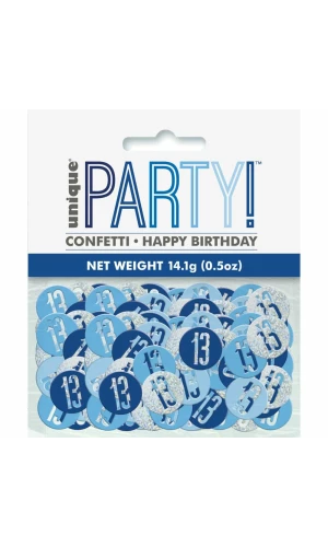 Birthday Blue Glitz Number 13 Confetti - .5oz