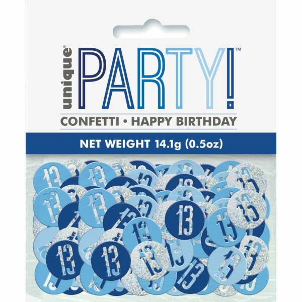 Birthday Blue Glitz Number 13 Confetti - .5oz