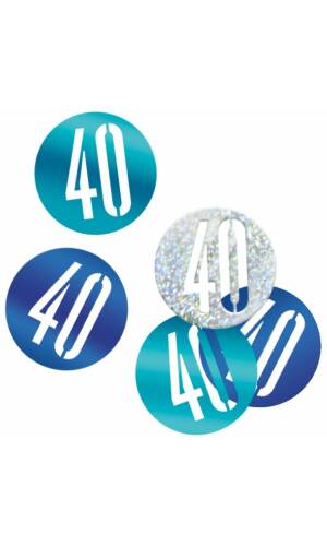 Birthday Blue Glitz Number 40 Confetti - .5oz