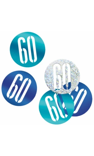 Birthday Blue Glitz Number 60 Confetti - .5oz