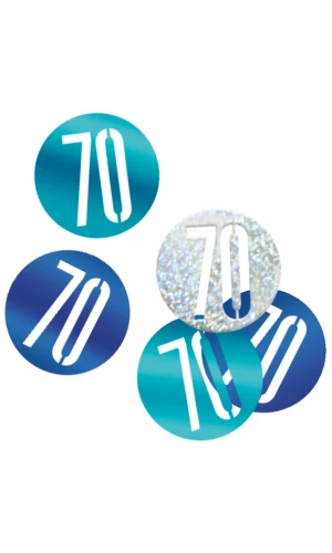 Birthday Blue Glitz Number 70 Confetti - .5oz