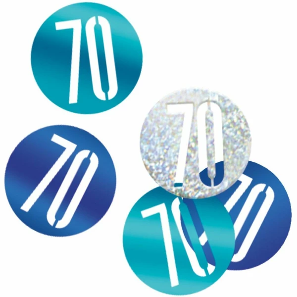 Birthday Blue Glitz Number 70 Confetti - .5oz