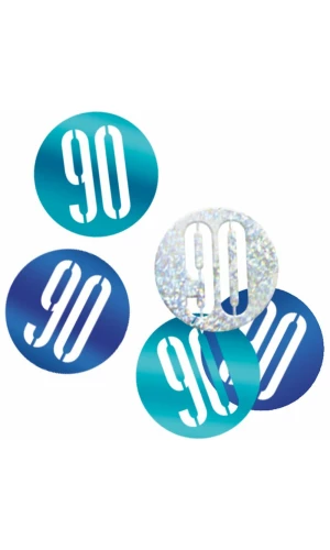 Birthday Blue Glitz Number 90 Confetti - .5oz