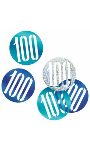 Birthday Blue Glitz Number 100 Confetti - .5oz