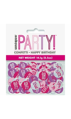 Birthday Pink Glitz Number 18 Confetti - .5oz