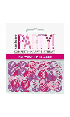 Birthday Pink Glitz Number 30 Confetti - .5oz
