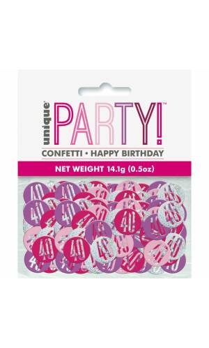 Birthday Pink Glitz Number 40 Confetti - .5oz