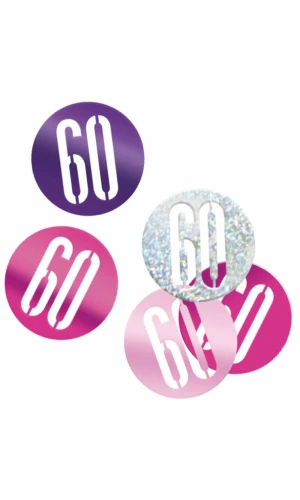 Birthday Pink Glitz Number 60 Confetti - .5oz