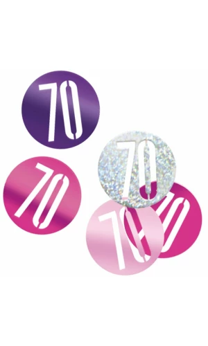 Birthday Pink Glitz Number 70 Confetti - .5oz