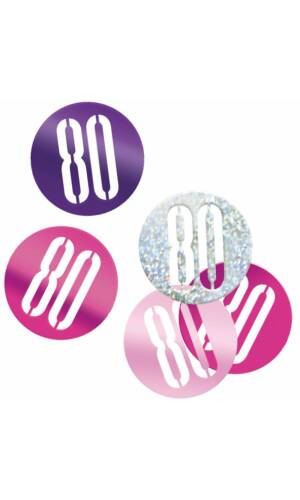 Birthday Pink Glitz Number 80 Confetti - .5oz