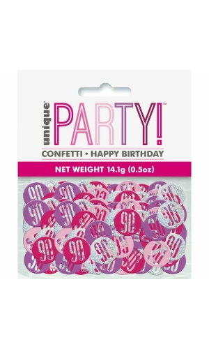 Birthday Pink Glitz Number 90 Confetti - .5oz