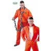Orange Convict Prisoner Man Costume - Adult Size Medium