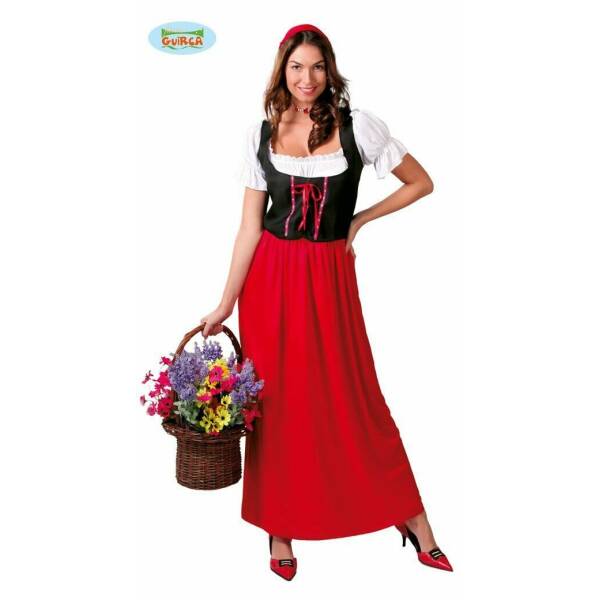 Little Red Riding Hood Long Dress (Posadera) - Adult Size Medium