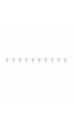 Birthday Rose Gold Glitz Number 18 Prism Pennant Banner - 9 ft