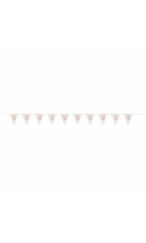 Glitz Rose Gold Prismatic Plastic Flag Banner 50 - 9 Feet