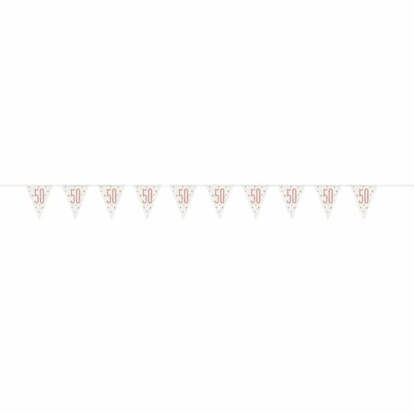 Glitz Rose Gold Prismatic Plastic Flag Banner 50 - 9 Feet