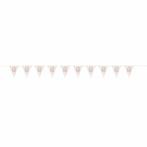 Glitz Rose Gold Prismatic Plastic Flag Banner 60 - 9 Feet