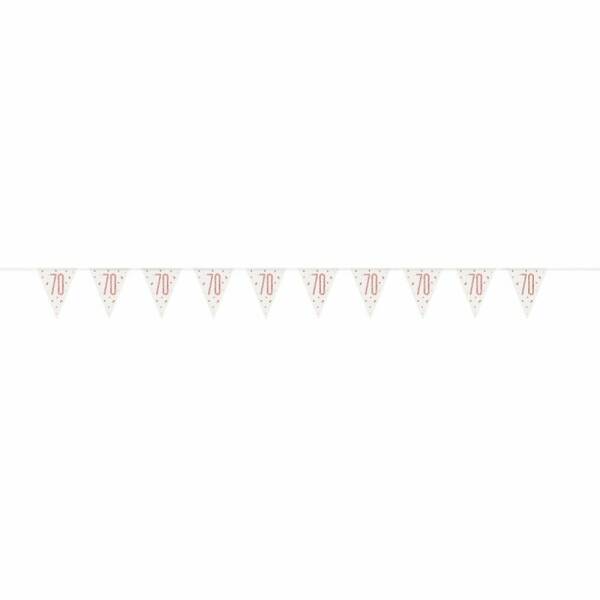 Glitz Rose Gold Prismatic Plastic Flag Banner 70 - 9 Feet