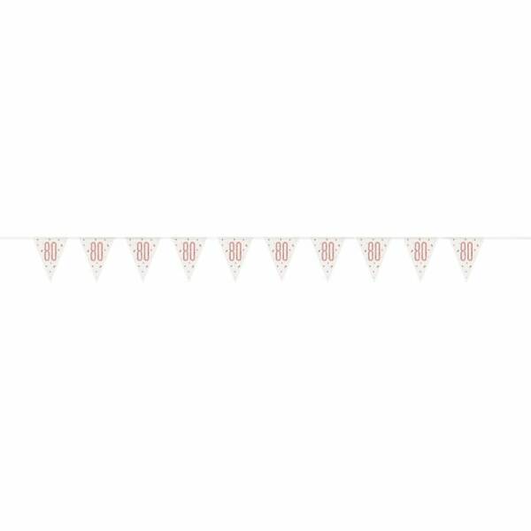 Glitz Rose Gold Prismatic Plastic Flag Banner 80 - 9 Feet