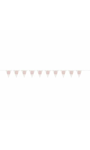 Birthday Rose Gold Glitz Number 100 Prism Pennant Banner - 9 ft