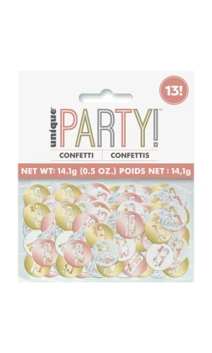 Birthday Rose Gold Glitz Number 13 Confetti - .5oz