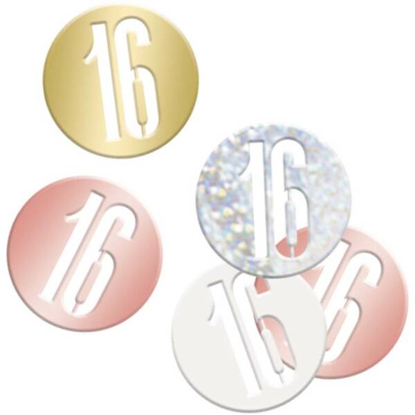 Birthday Rose Gold Glitz Number 16 Confetti - .5oz