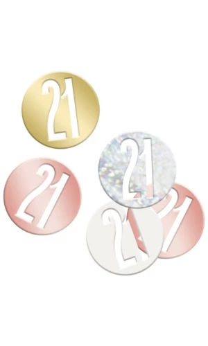 Birthday Rose Gold Glitz Number 21 Confetti - .5oz