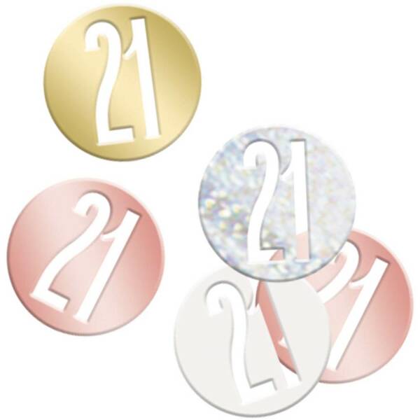 Birthday Rose Gold Glitz Number 21 Confetti - .5oz