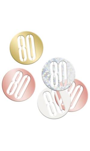 Birthday Rose Gold Glitz Number 80 Confetti - .5oz