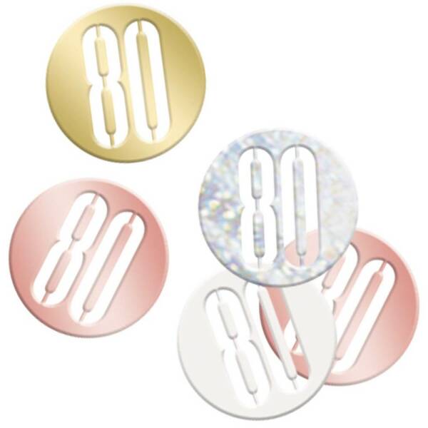 Birthday Rose Gold Glitz Number 80 Confetti - .5oz
