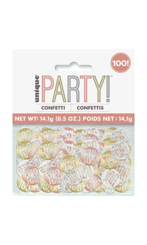 Birthday Rose Gold Glitz Number 100 Confetti - .5oz