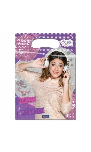 Violetta Plastic Party Bags 17cm x 23cm - 6pk
