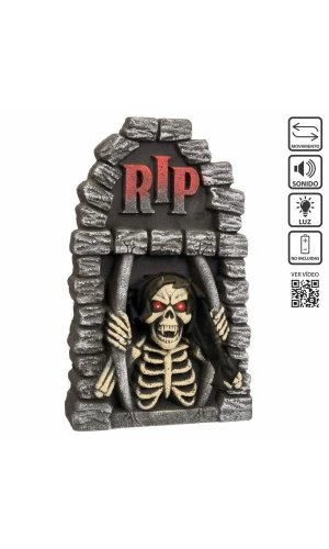 Tombstone with Light & Movement - 34x10x56cm