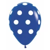 Fashion Solid - Royal Blue with White Polka Dots 12" Balloon